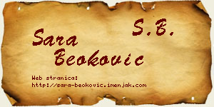 Sara Beoković vizit kartica